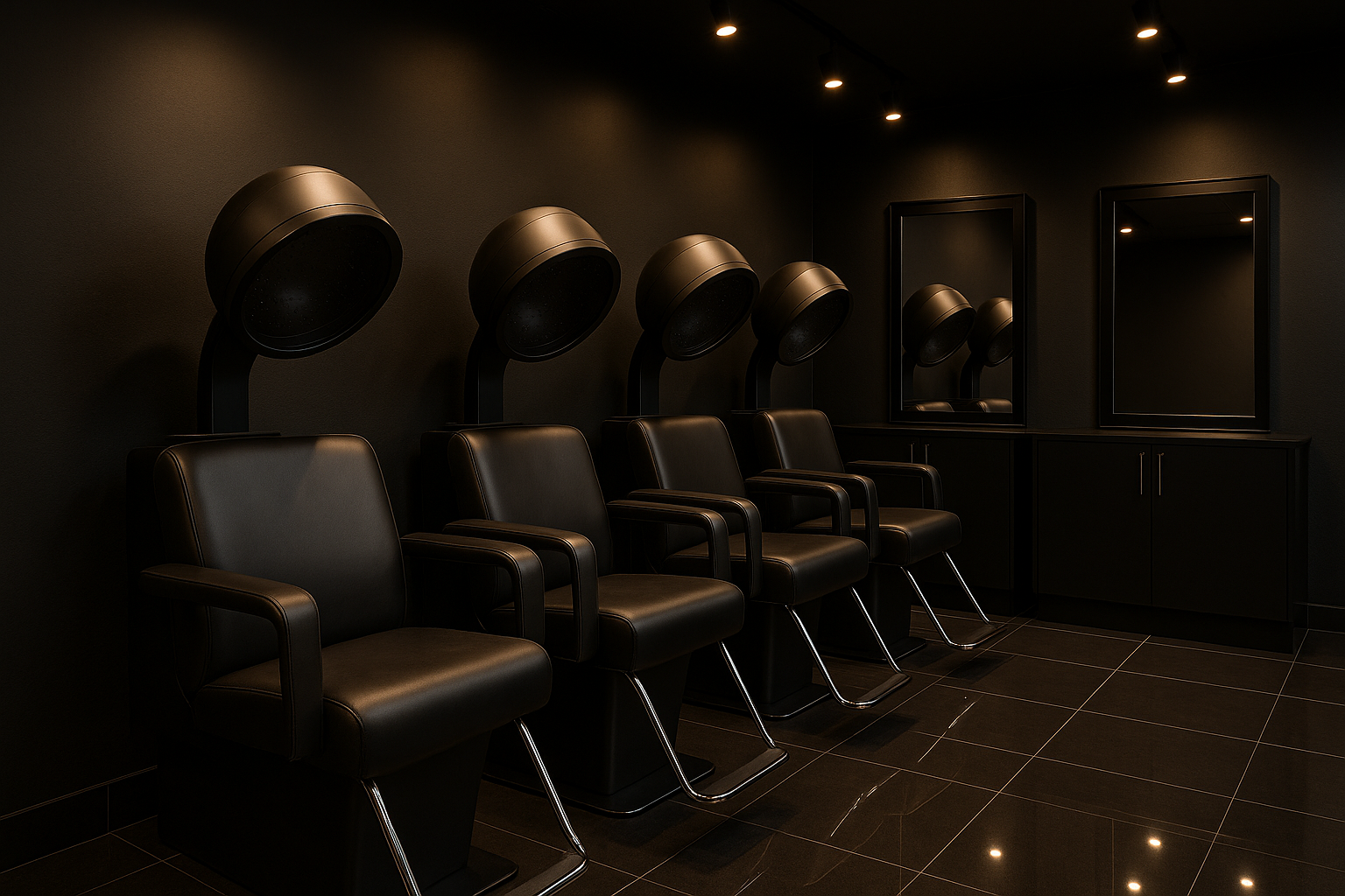black salon dryer room